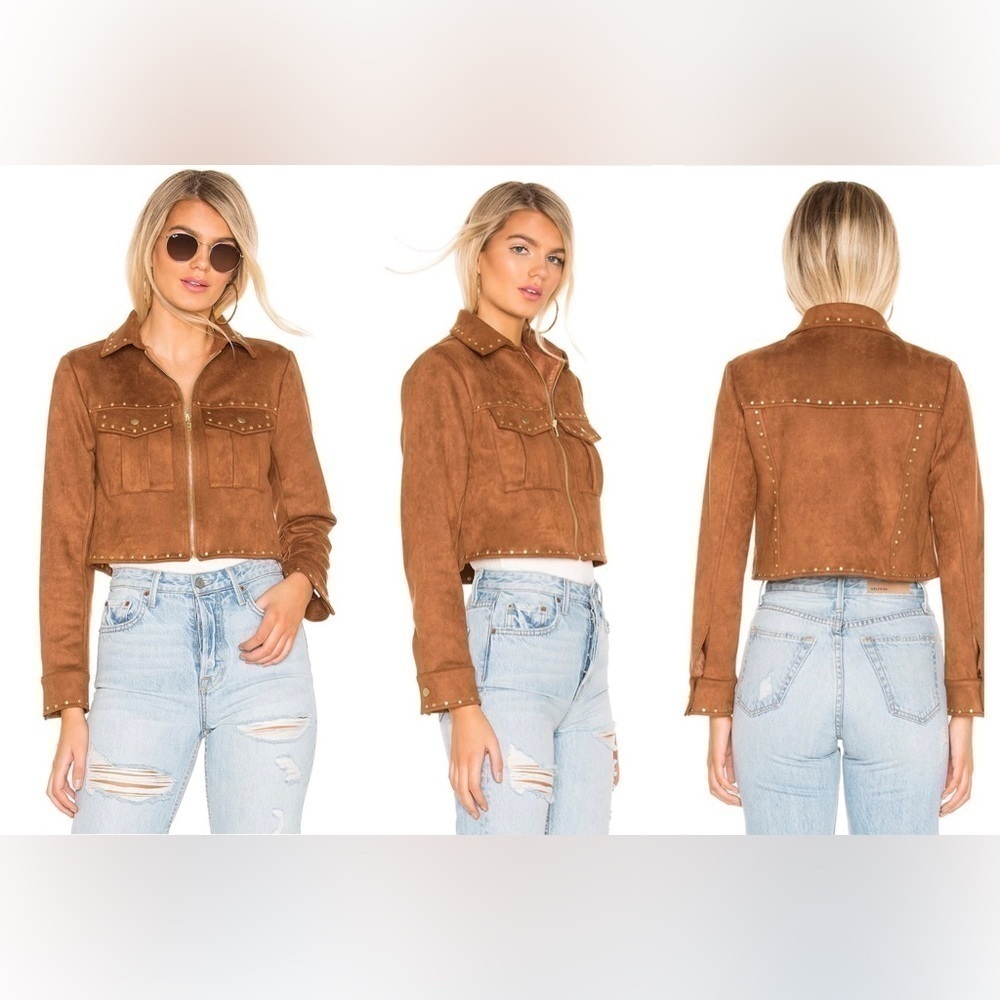 TULAROSA Abbot Faux Suede Cropped Jacket